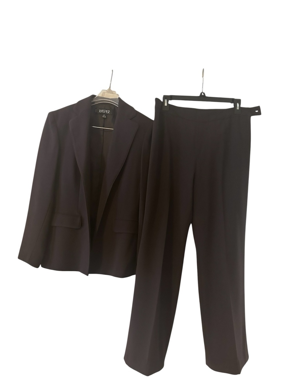 Kasper Black Women's Two-Piece Pant Suit — Blazer & Straight Pants